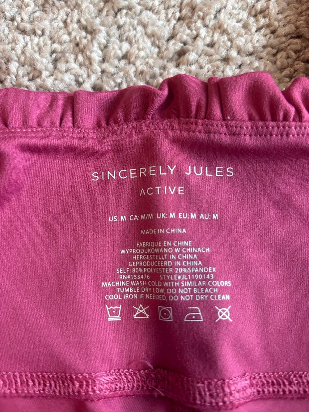 NWOT Sincerely Jules Active Raspberry Pink Ruffle Workout Set - Picture 5 of 6